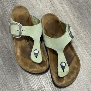 Birkenstock Light Green Toe Loop Sandals